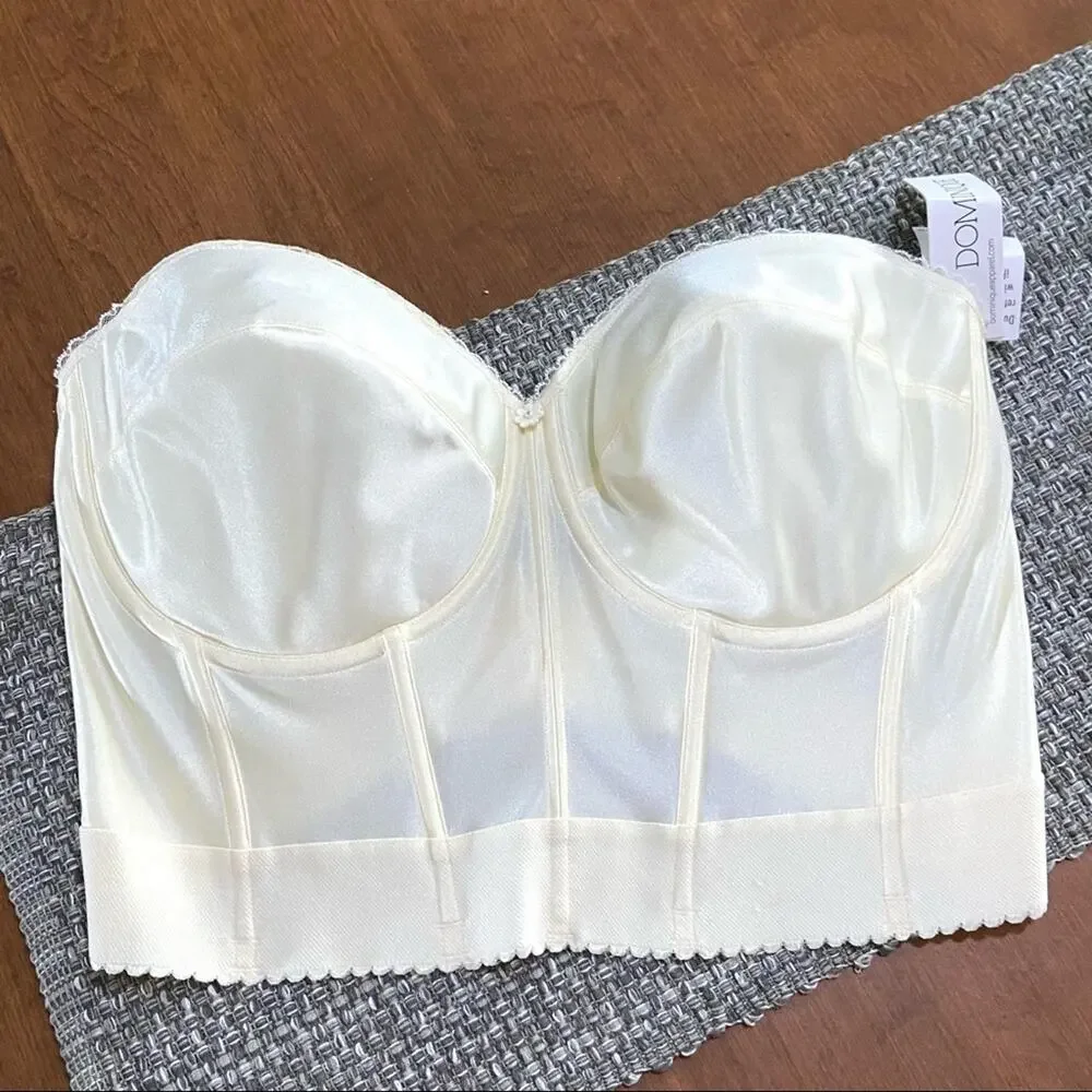 DOMINIQUE 6377 ivory bustier BRIDAL BRA 42DD NEW - Picture 3 of 7